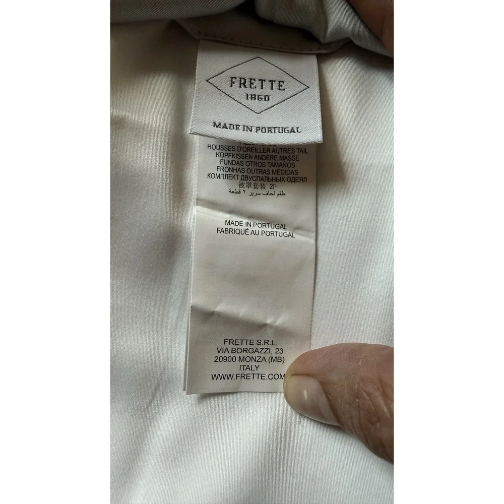 NEW Frette King Duvet Set White-Grey. Duvet And 2 Pillowcases